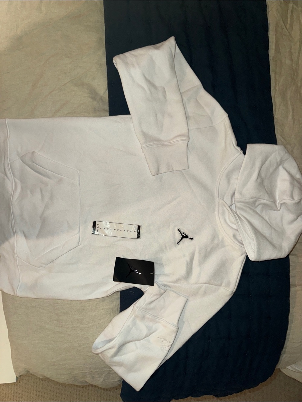 NWT Jordan Youth White Hooded Pullover with Black Jumpman